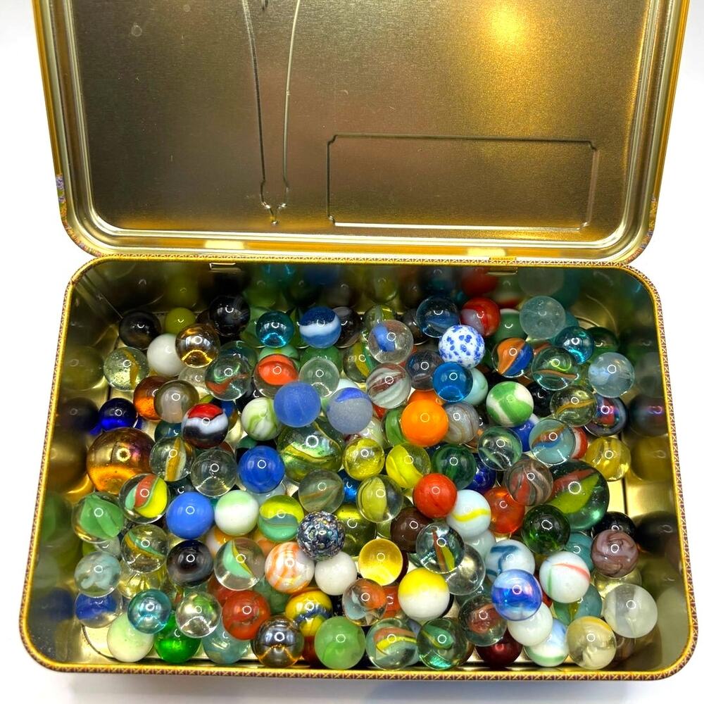 1.88 lbs Vintage Marbles with Possible Uranium, Akro, Vitro, Jabo